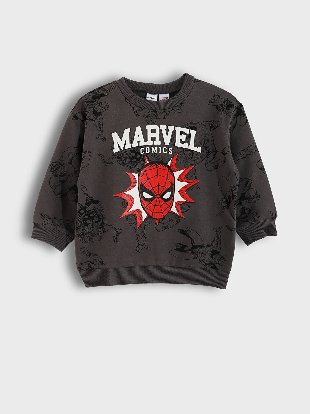 Crew Neck Spider-Man Printed Baby Boys' Tracksuit Set-1