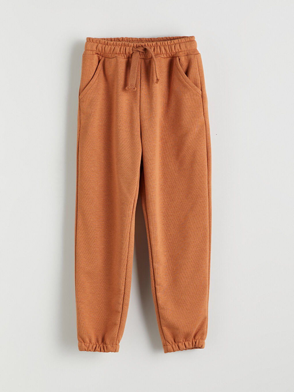 Kahverengi Beli Lastikli Basic Erkek Çocuk Jogger Eşofman Altı