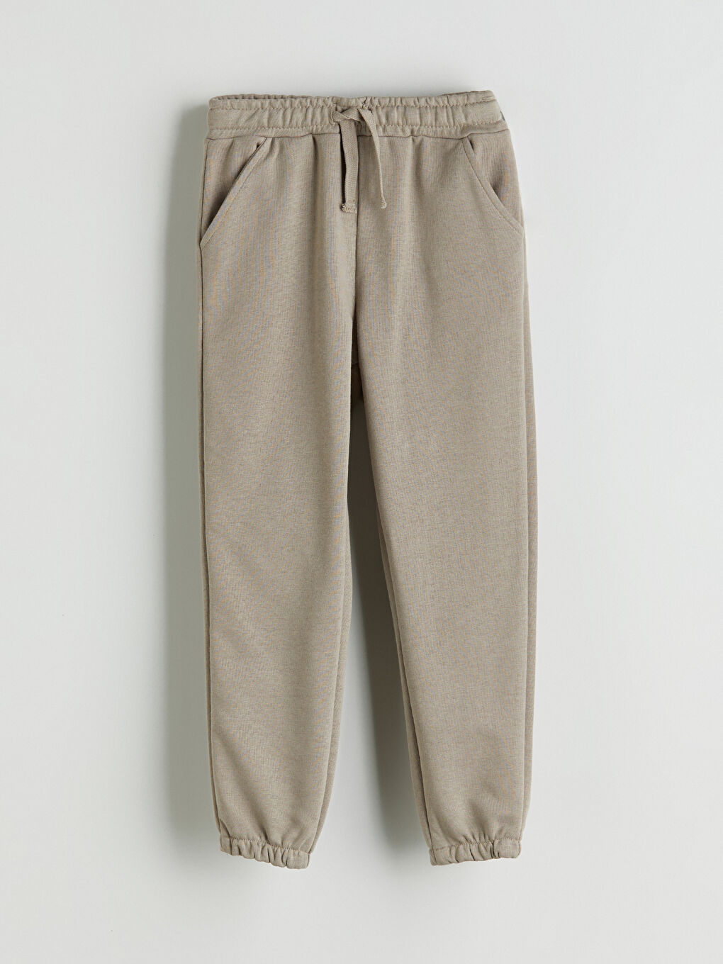 Bej Beli Lastikli Basic Erkek Çocuk Jogger Eşofman Altı