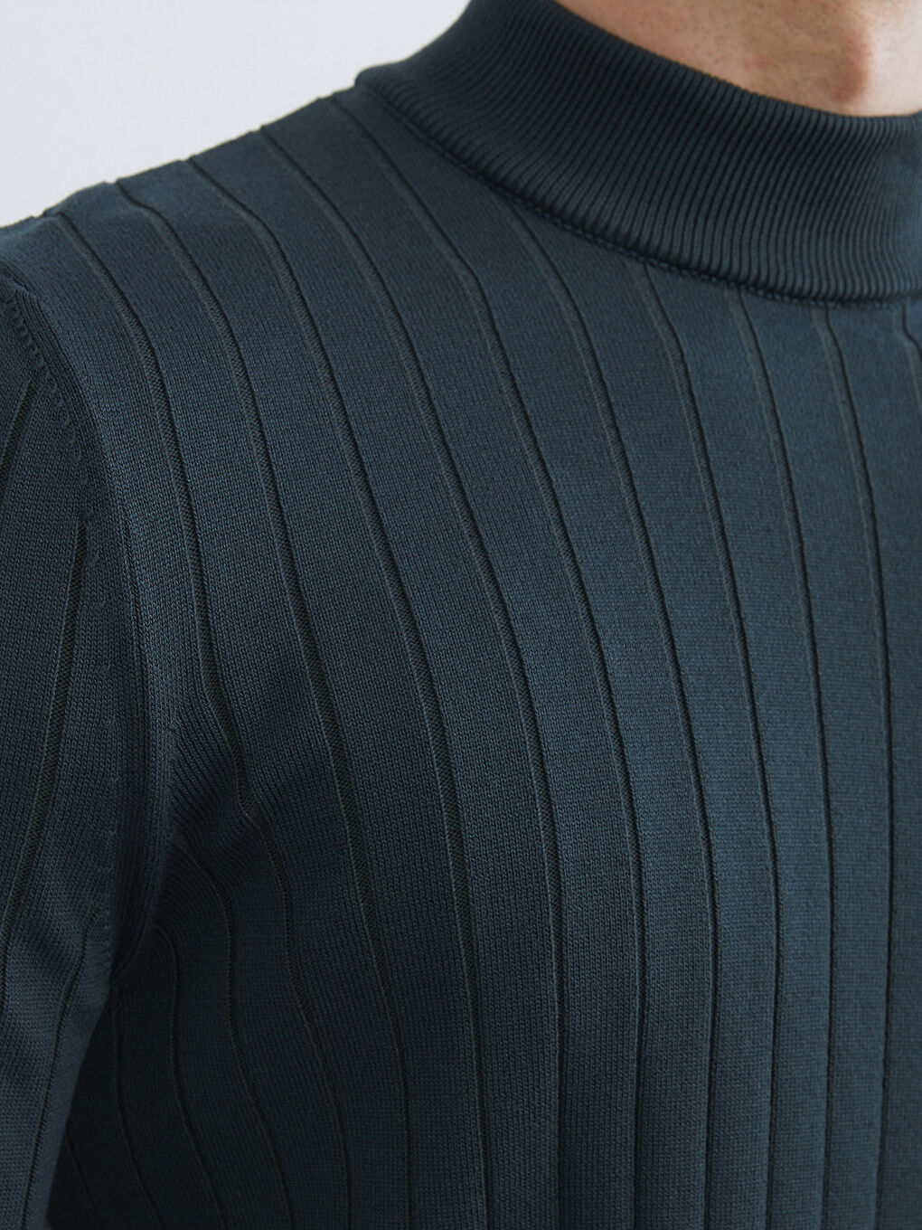 Yeşil Yarım Balıkçı Yaka Erkek Triko Kazak-2