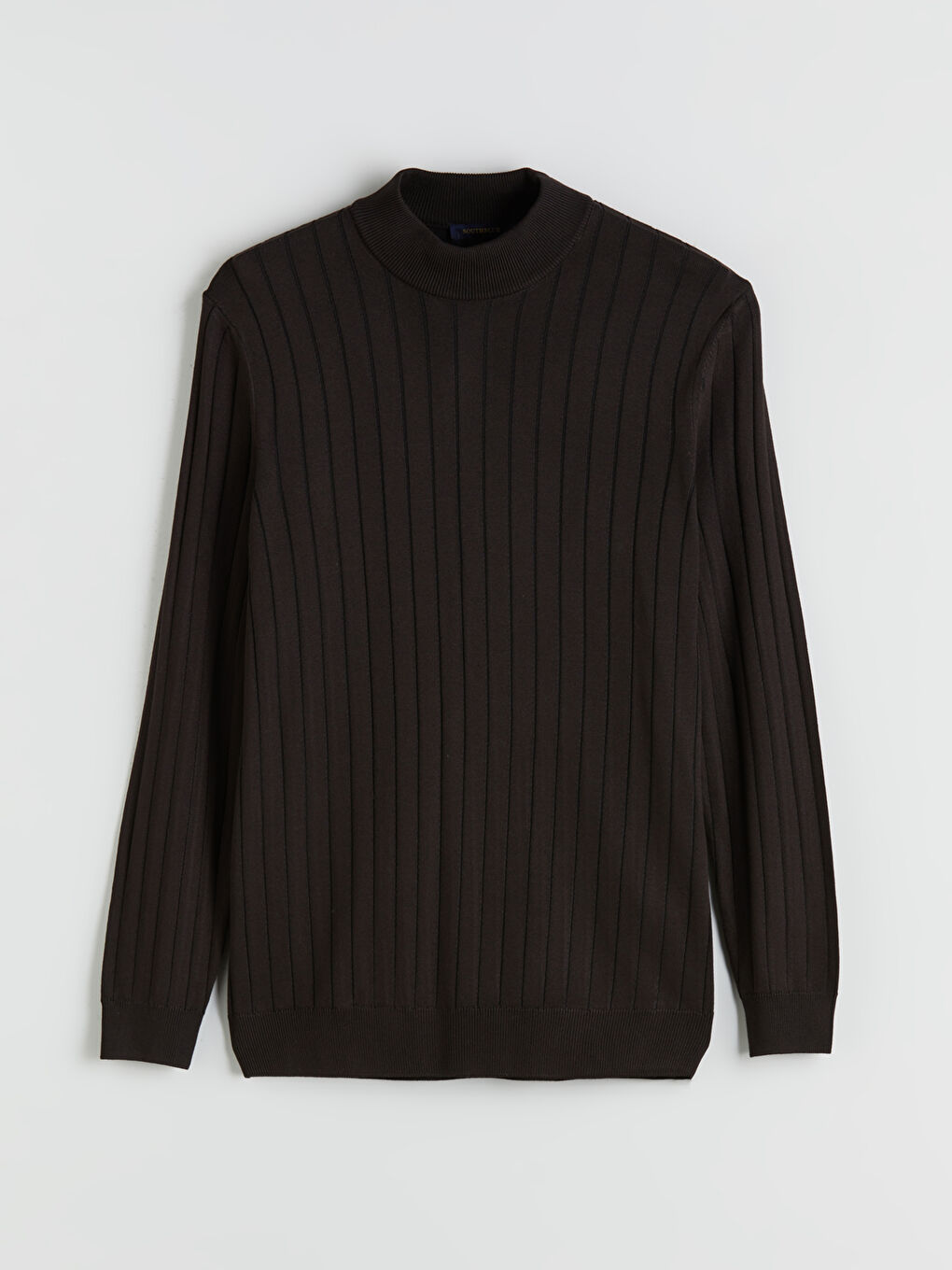 Kahverengi Yarım Balıkçı Yaka Erkek Triko Kazak-5