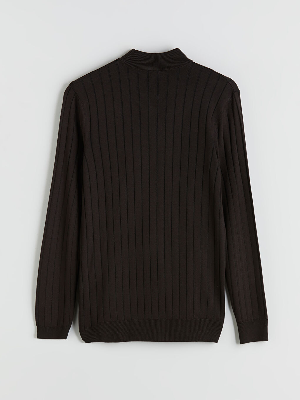 Kahverengi Yarım Balıkçı Yaka Erkek Triko Kazak-6