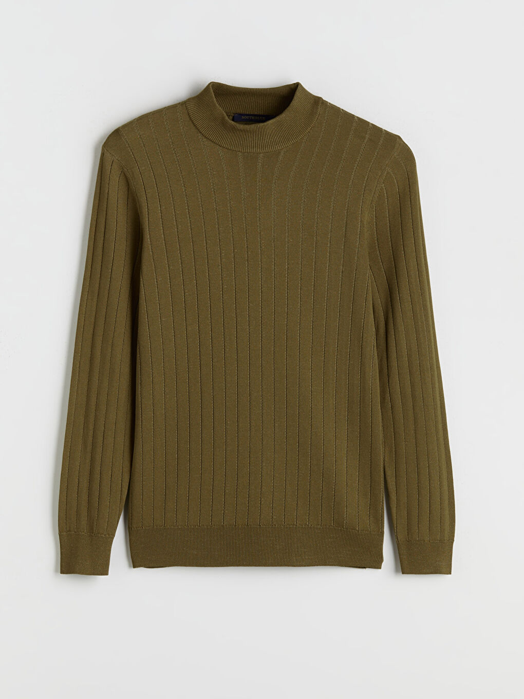 Ерлерге арналған жартылай биік жағалы трикотаж жемпір-4