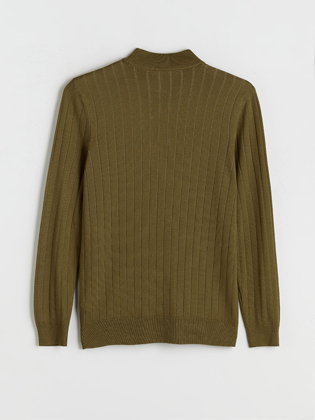 Ерлерге арналған жартылай биік жағалы трикотаж жемпір-5