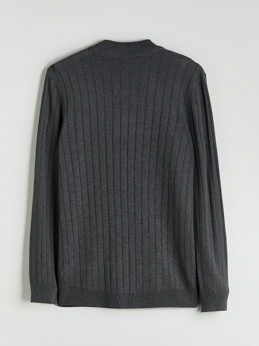 Gri Yarım Balıkçı Yaka Erkek Triko Kazak-5