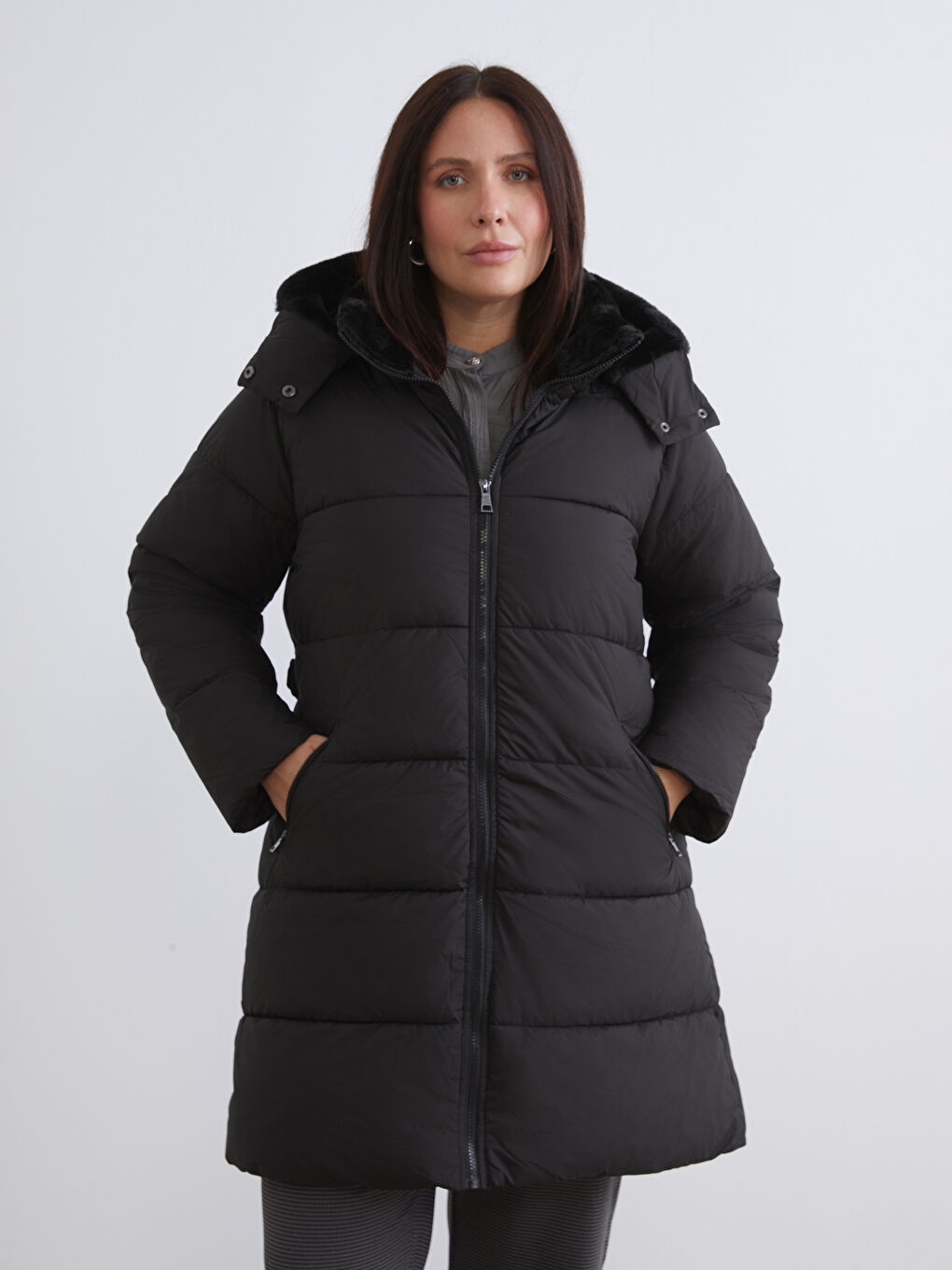 Hooded Women's Puffer Coat-1
