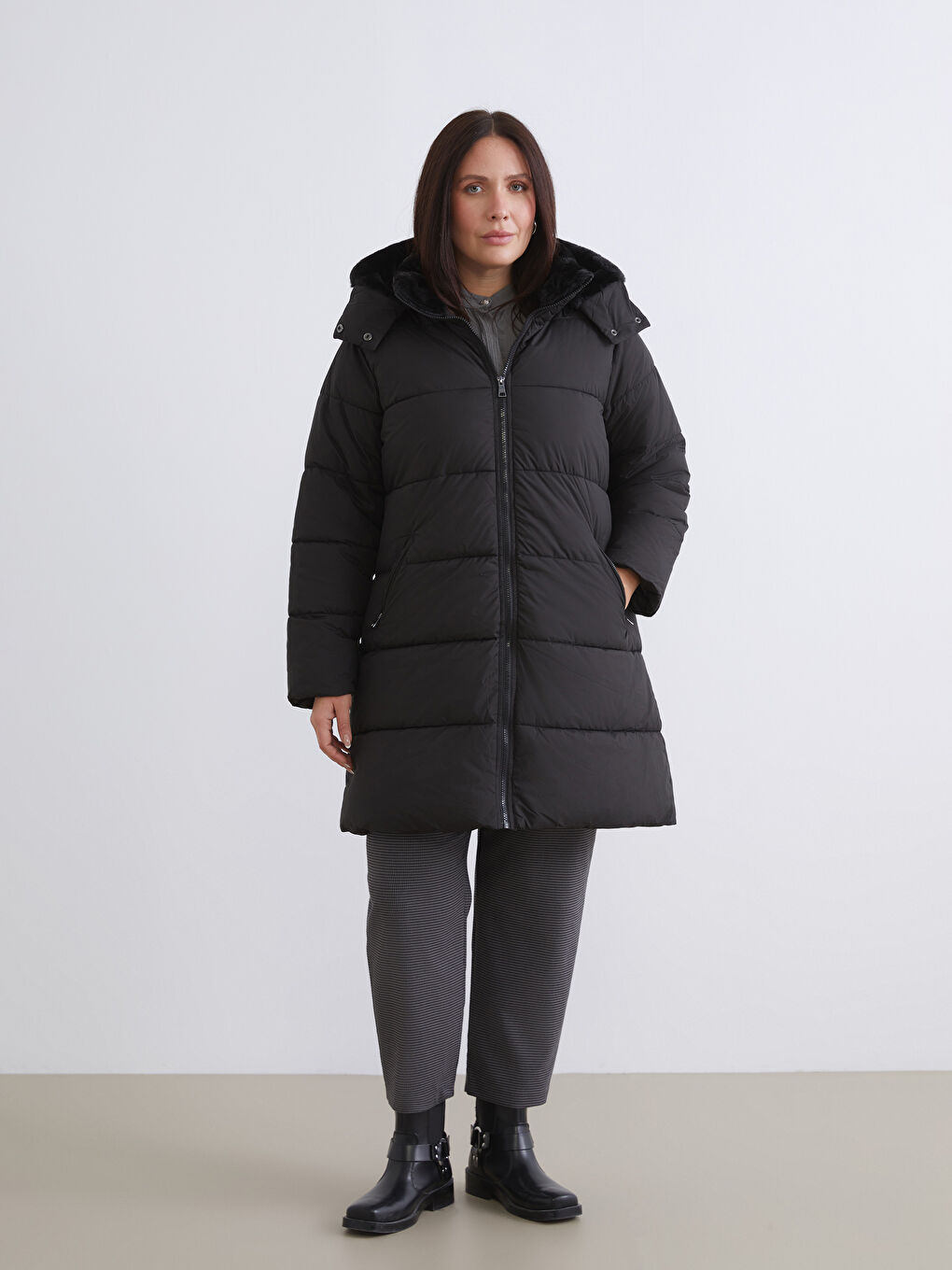Hooded Women's Puffer Coat-6