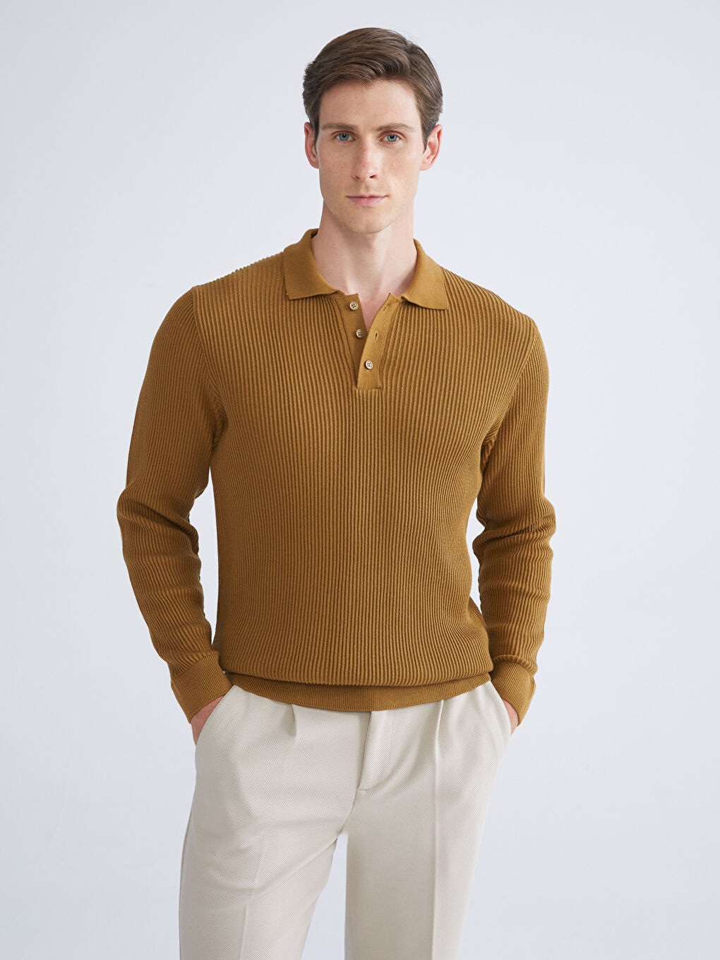 SOUTHBLUE Polo Neck Men's Knitwear Sweater -W5BI24Z8-HCR
