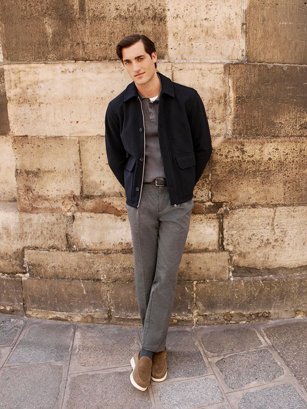 Polo Neck Men's Knitwear Sweater-1