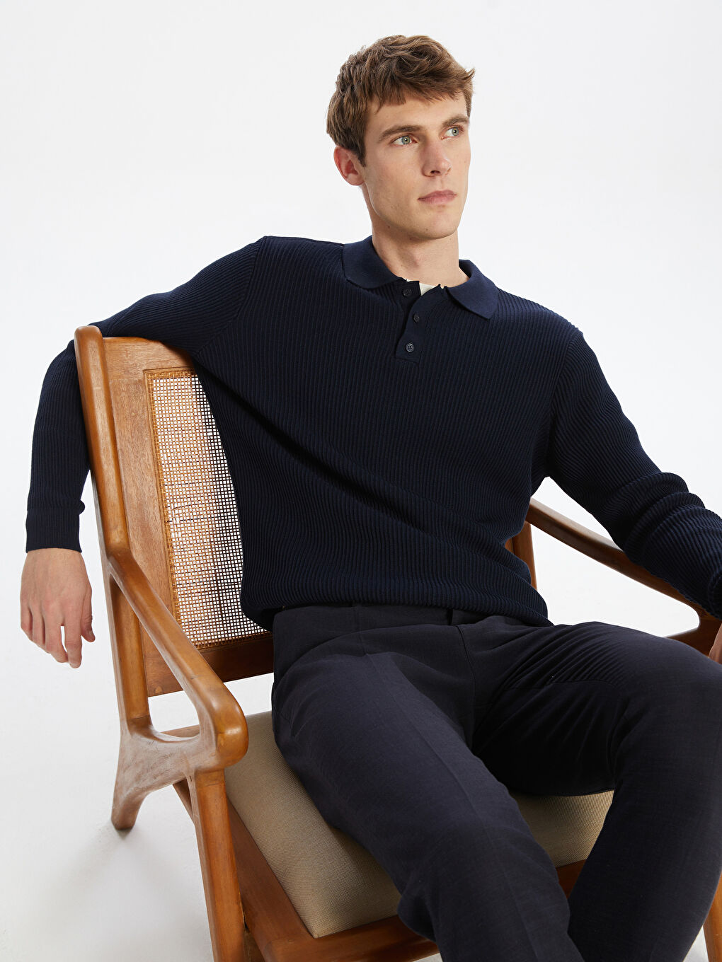 SOUTHBLUE Polo Neck Men's Knitwear Sweater -W5BI24Z8-RFH