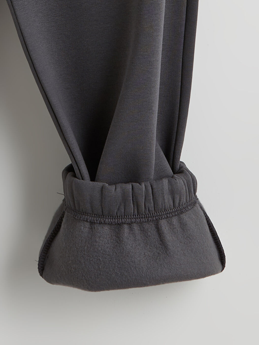 Gri Rahat Kalıp Erkek Kalın Jogger Eşofman Altı-5