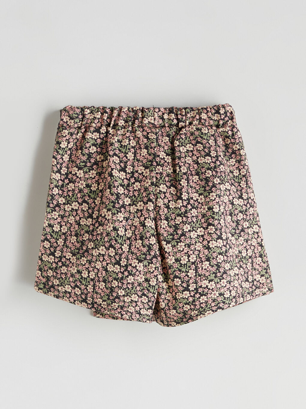 Siyah Çiçekli Kız Çocuk Şort Etek ve Külotlu Çorap 2'li-9