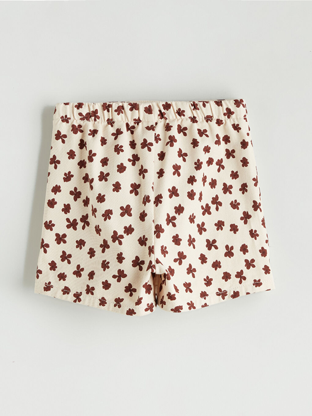 Kahverengi Çiçekli Kız Çocuk Şort Etek ve Külotlu Çorap 2'li-3