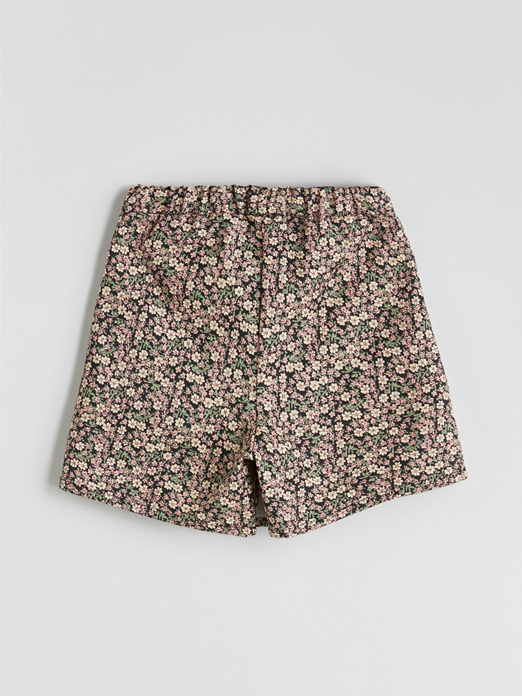 Siyah Çiçekli Kız Çocuk Şort Etek ve Külotlu Çorap 2'li-7