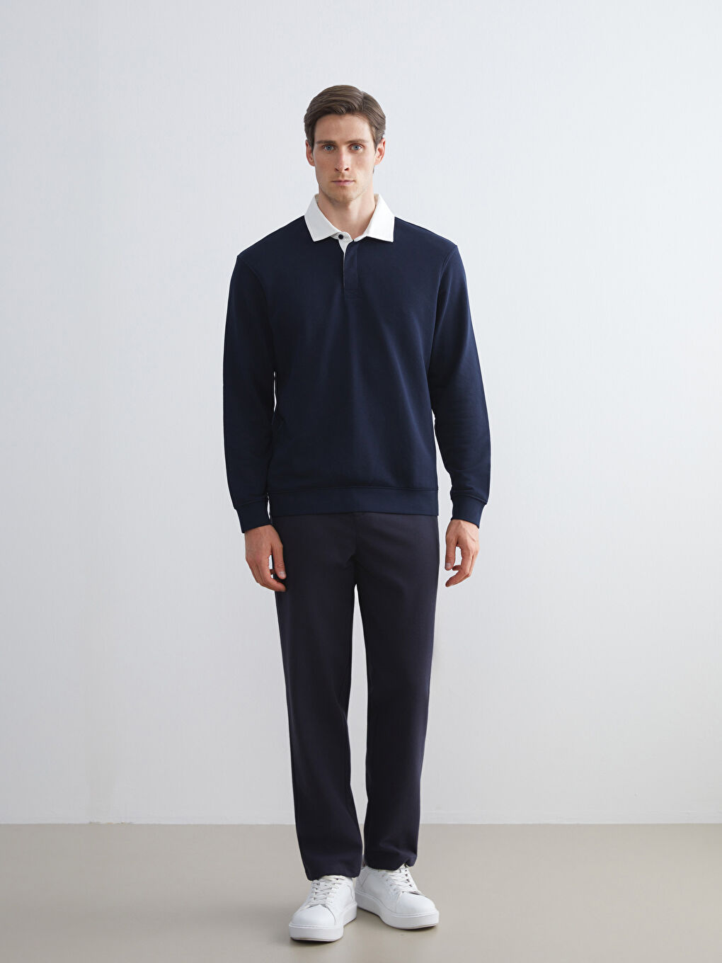 Polo Neck Men's Sweatshirt-1