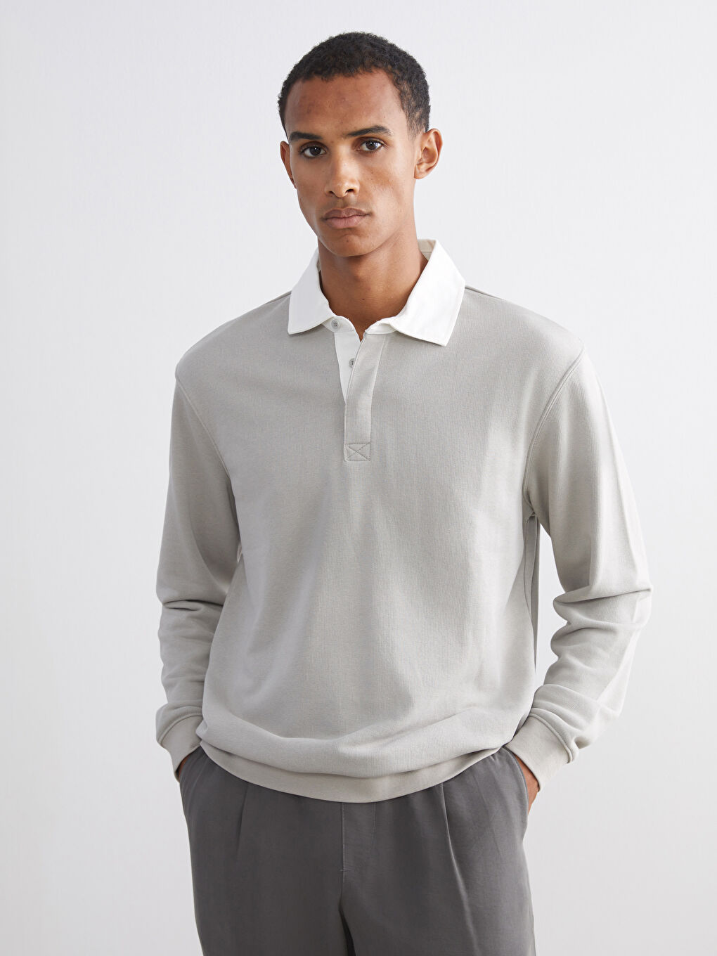 Polo Neck Men's Sweatshirt-1