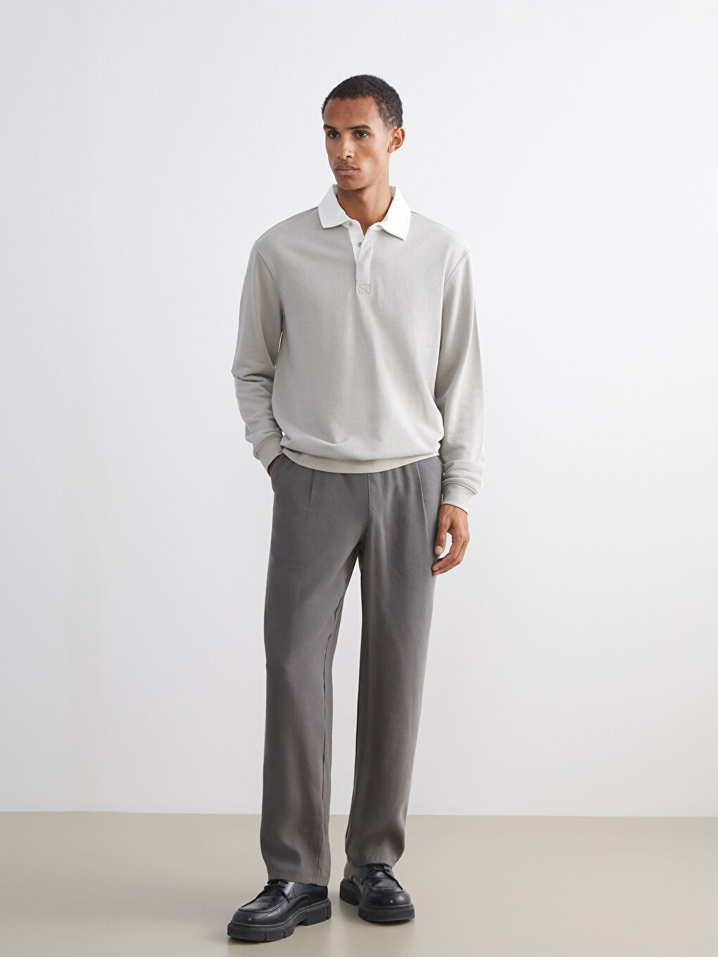 Polo Neck Men's Sweatshirt-2