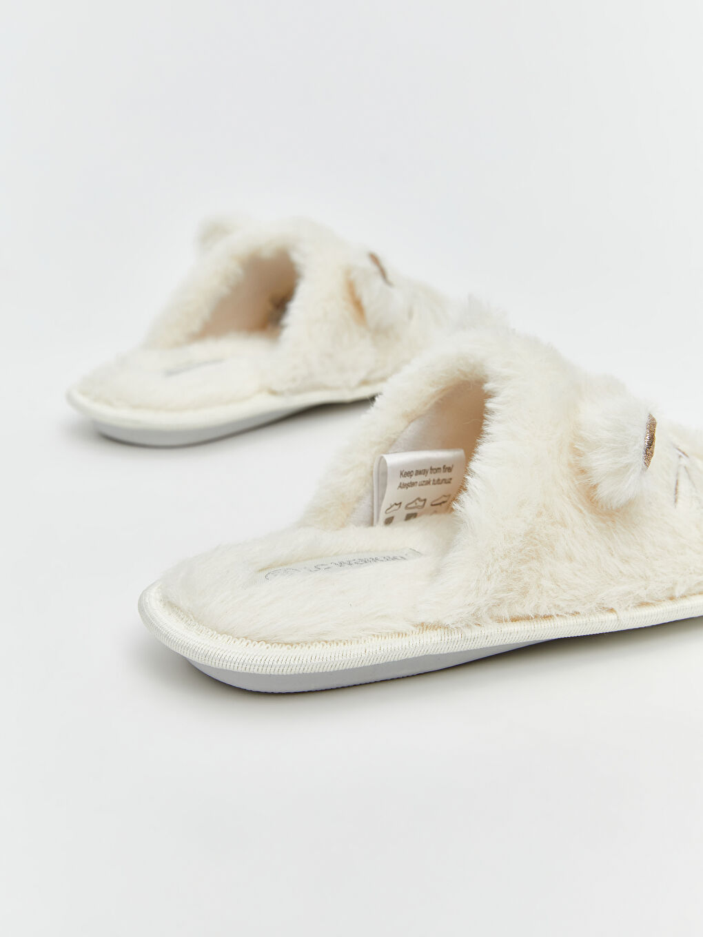 LCW STEPS Embroidered Plush Baby Girls' Home Slippers -W5BJ59Z1-V9H