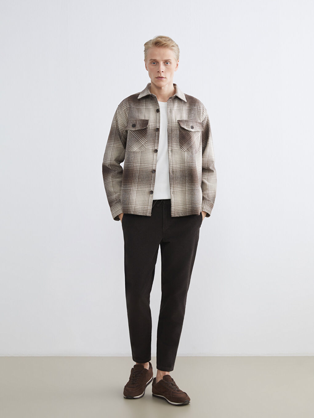 Regular Fit Velvet Men's Trousers-2