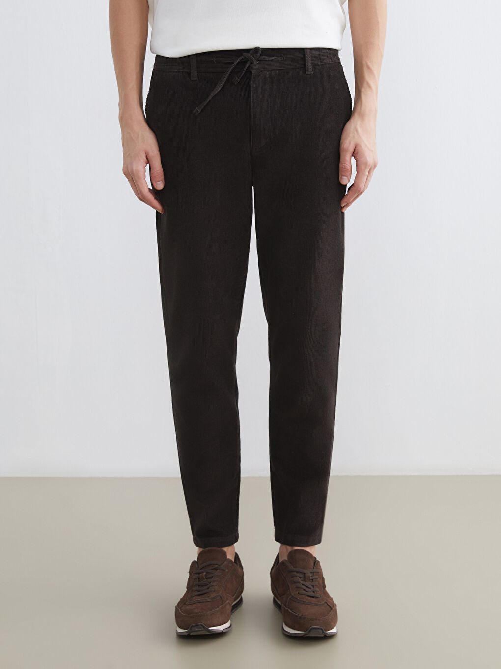Regular Fit Velvet Men's Trousers-3