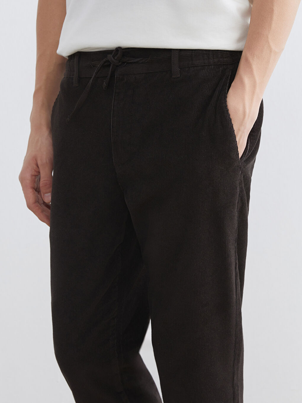 Regular Fit Velvet Men's Trousers-4