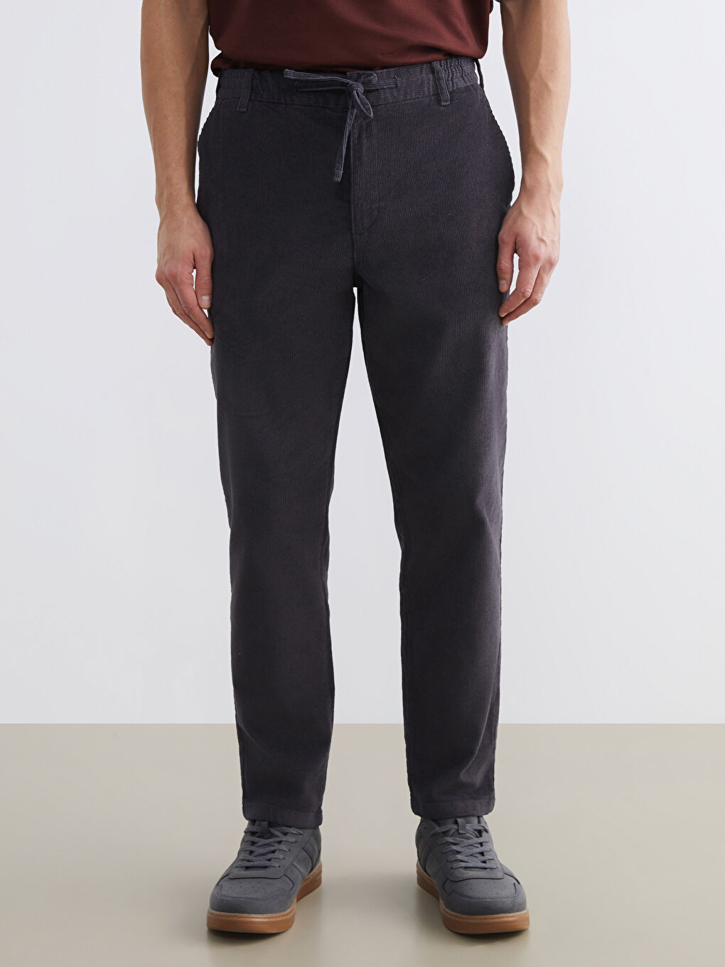 Regular Fit Velvet Men's Trousers-1