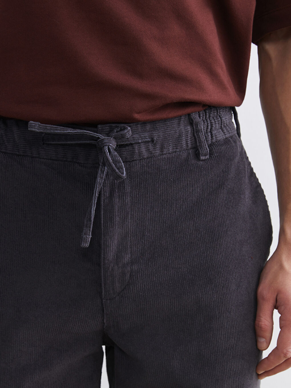 Regular Fit Velvet Men's Trousers-2