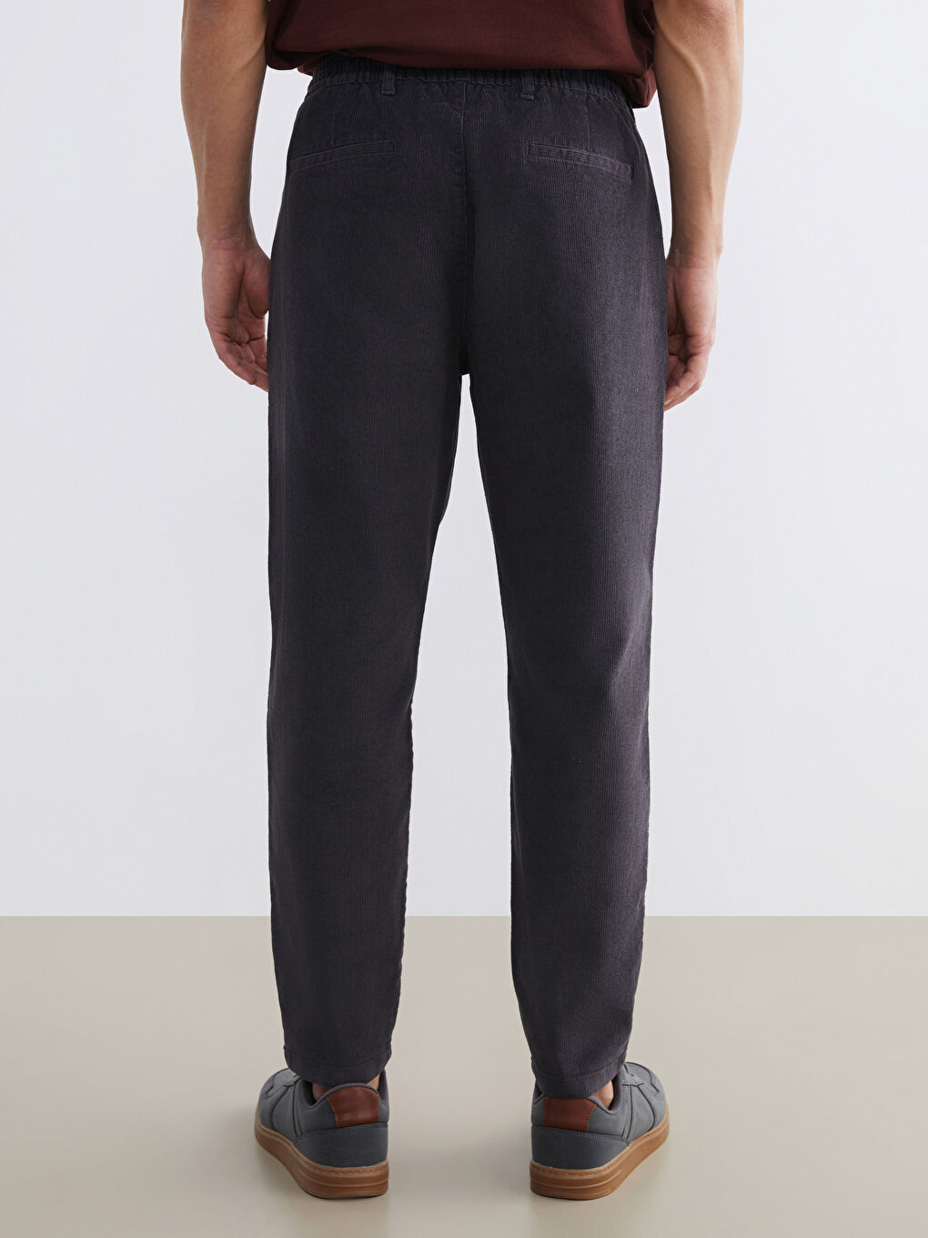 Regular Fit Velvet Men's Trousers-3