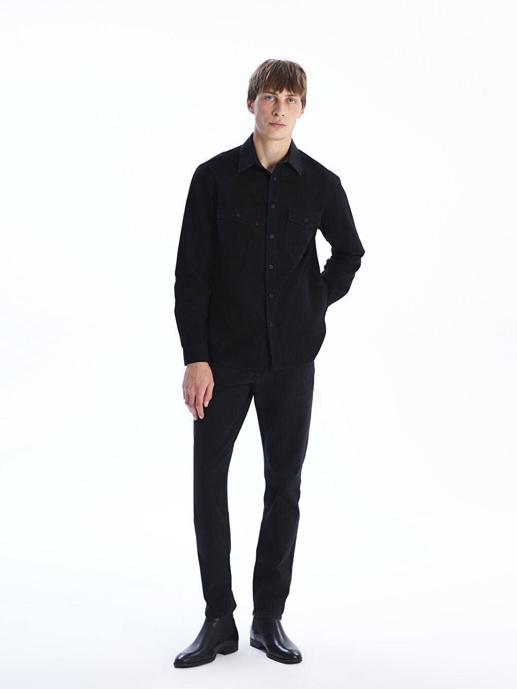 Siyah Regular Fit Erkek Jean Pantolon