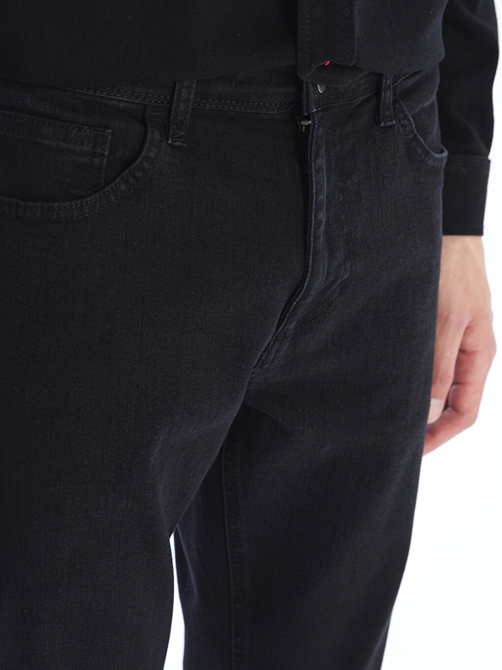 Siyah Regular Fit Erkek Jean Pantolon-2