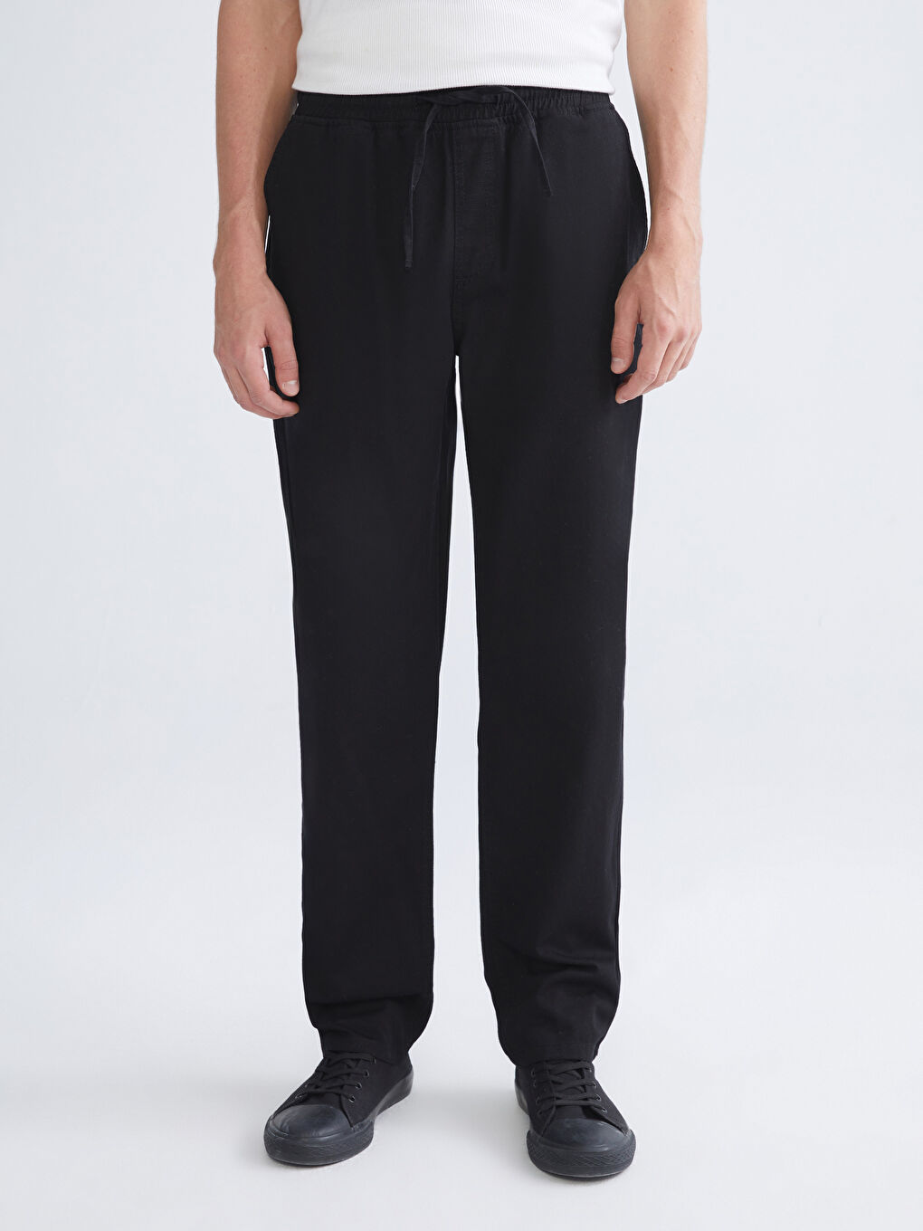 Siyah Rahat Kalıp Erkek Jean Pantolon-2