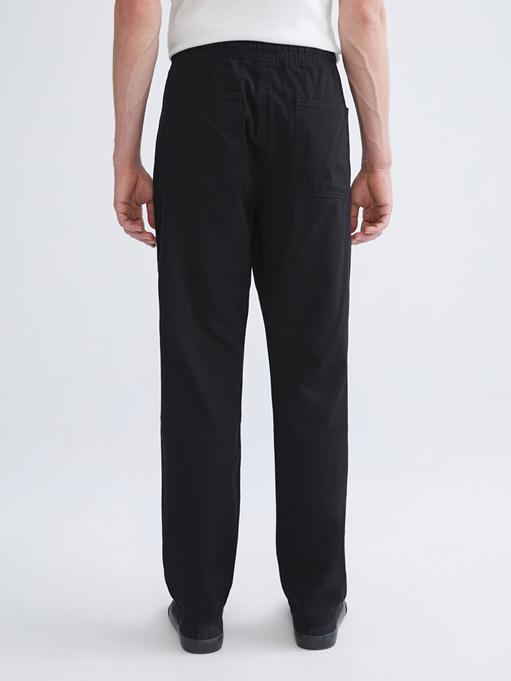 Siyah Rahat Kalıp Erkek Jean Pantolon-4