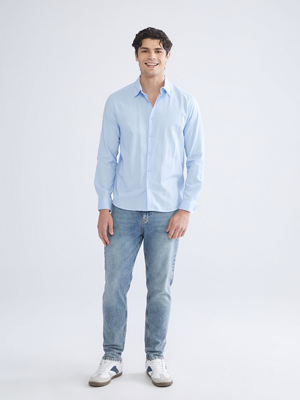 XSIDE Regular Fit Long Sleeve Gabardine Men's Shirt -W5BJ82Z8-FZ7