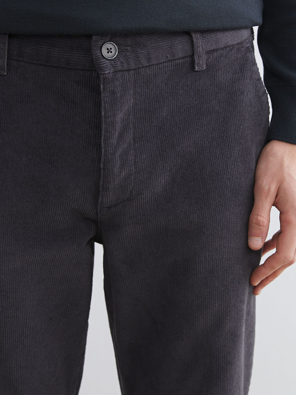 Antrasit Standart Kalıp Erkek Pantolon-2