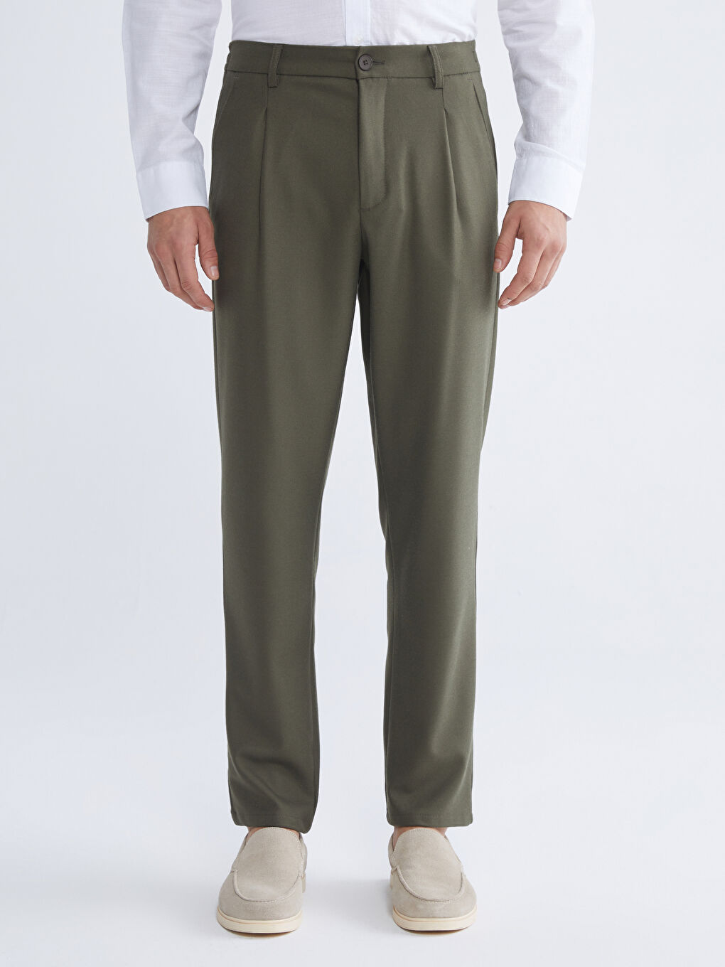 Haki Standart Kalıp Erkek Pantolon-1