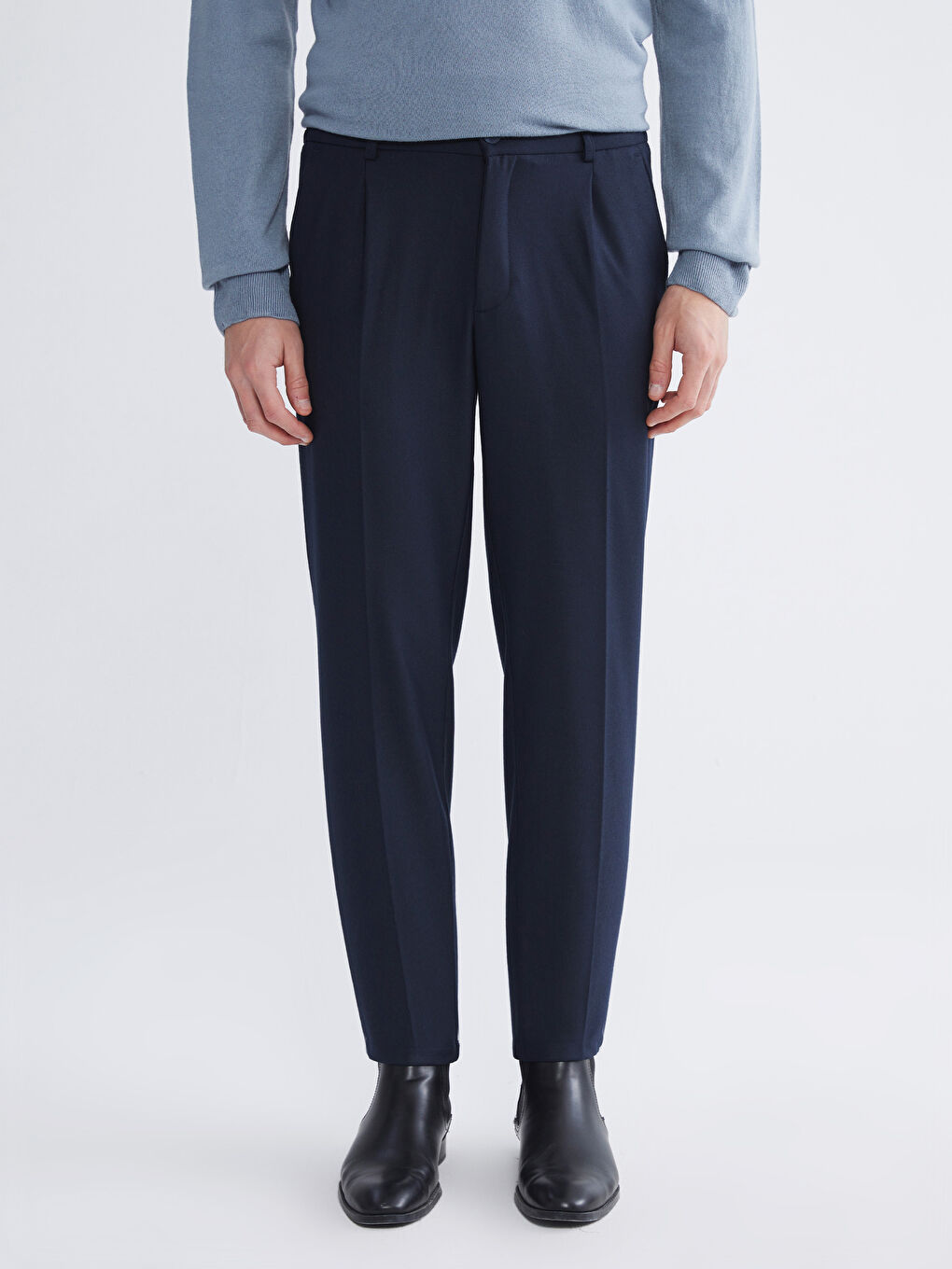 Lacivert Standart Kalıp Erkek Pantolon-1