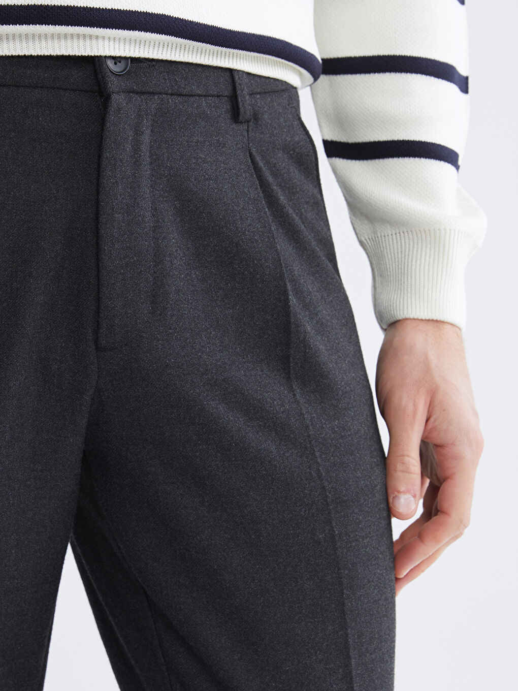 Antrasit Standart Kalıp Erkek Pantolon-2