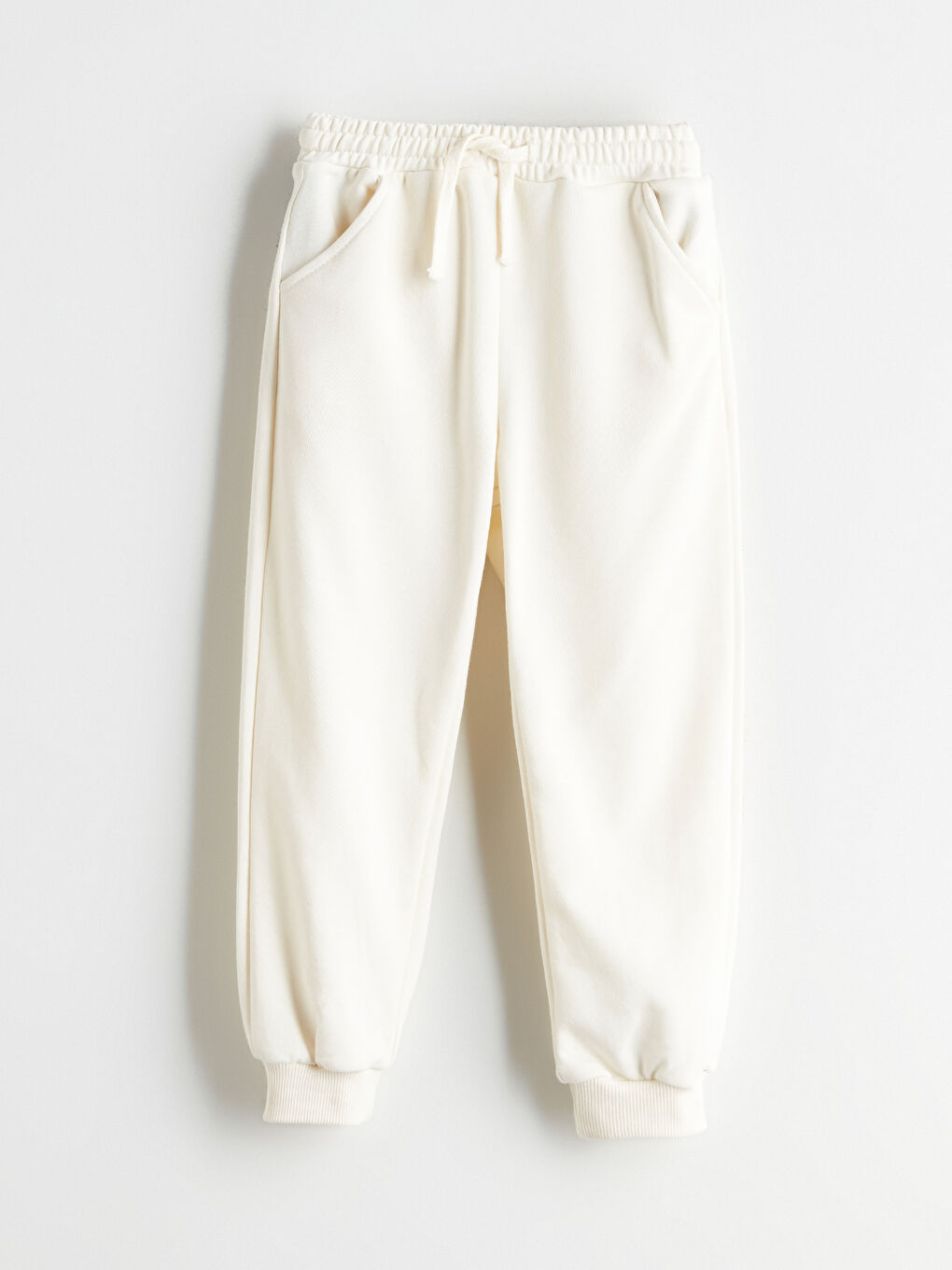 Bej Beli Lastikli Erkek Çocuk Jogger Eşofman Altı 2'li-3