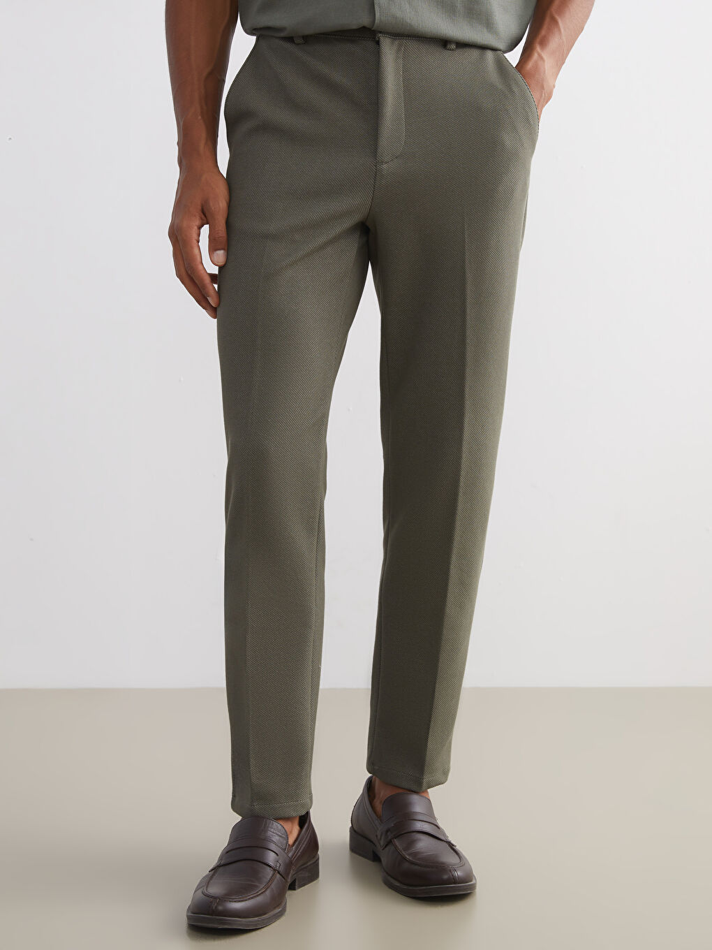 Yeşil Slim Fit Erkek Pantolon-1