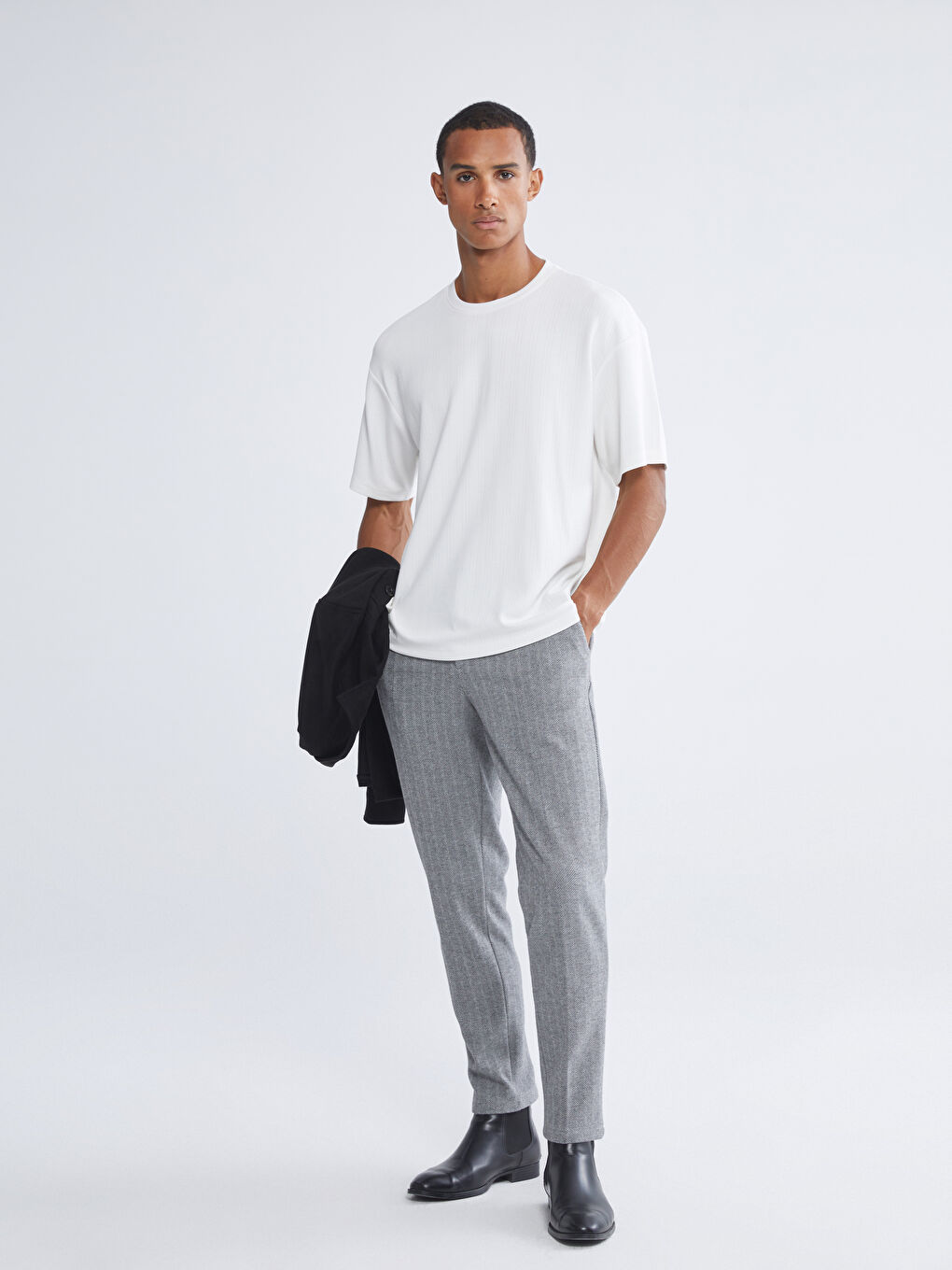 Gri Standart Kalıp Erkek Pantolon