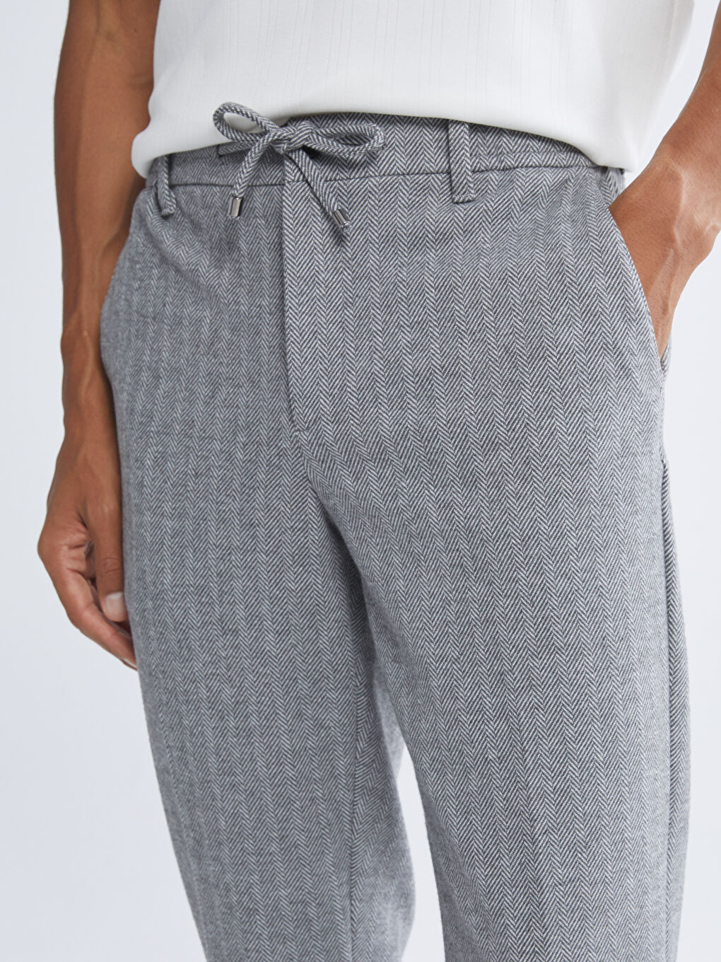 Gri Standart Kalıp Erkek Pantolon-2