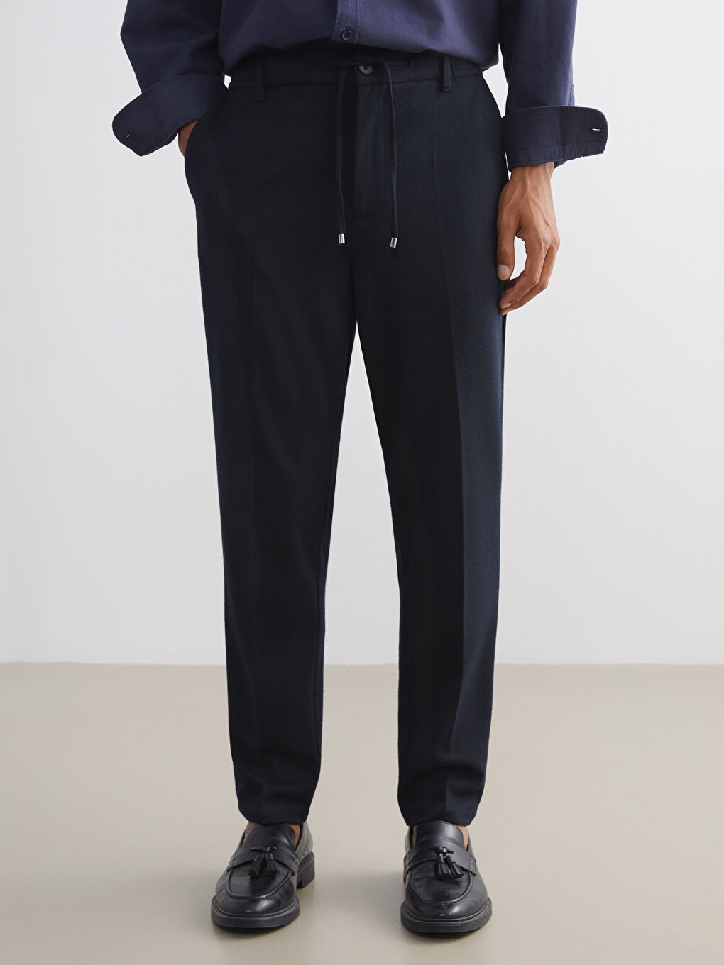 Lacivert Standart Kalıp Erkek Pantolon-1