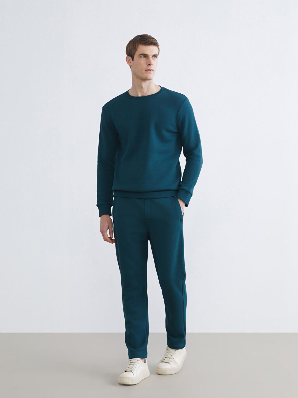 Petrol Standart Kalıp Erkek Eşofman Altı