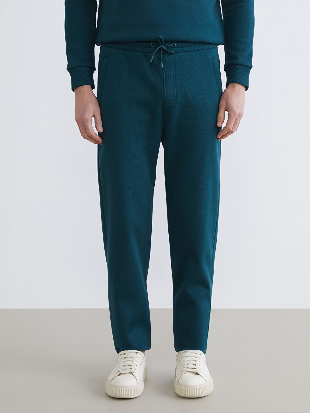 Petrol Standart Kalıp Erkek Eşofman Altı-1