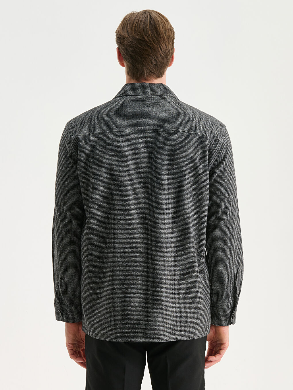 Antrasit Regular Fit Uzun Kollu Erkek Gömlek-3