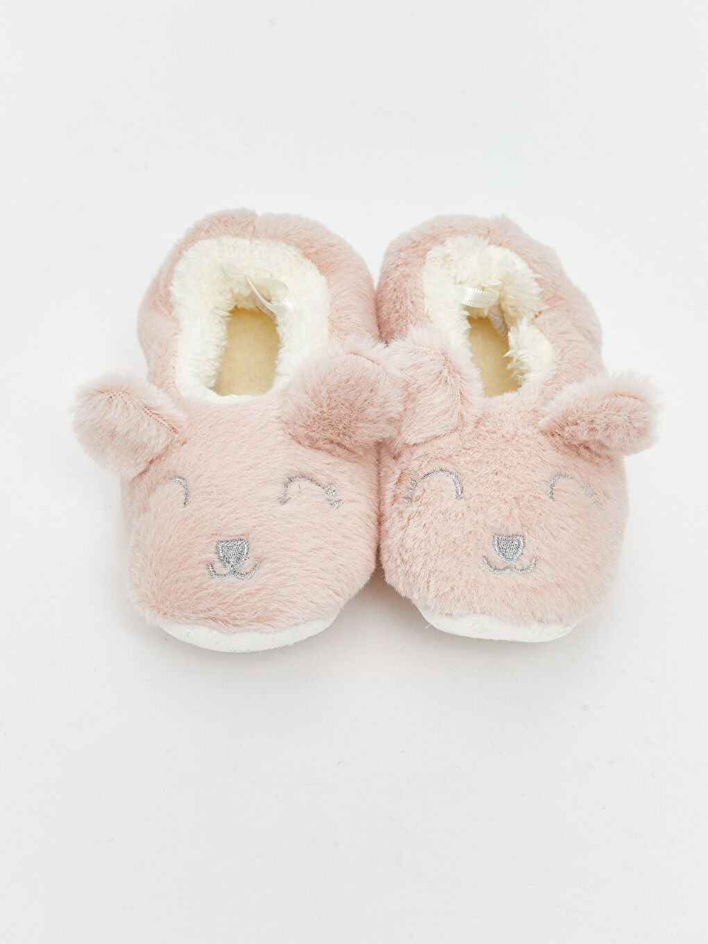 Pembe Pelüş Kız Bebek Ev Ayakkabısı Panduf-2
