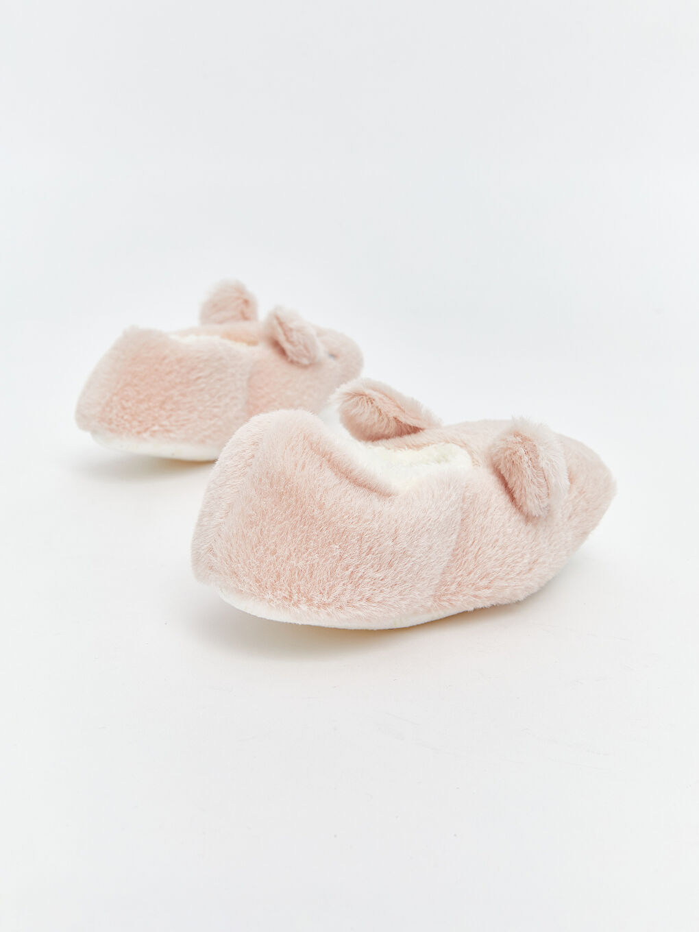 Pembe Pelüş Kız Bebek Ev Ayakkabısı Panduf-4
