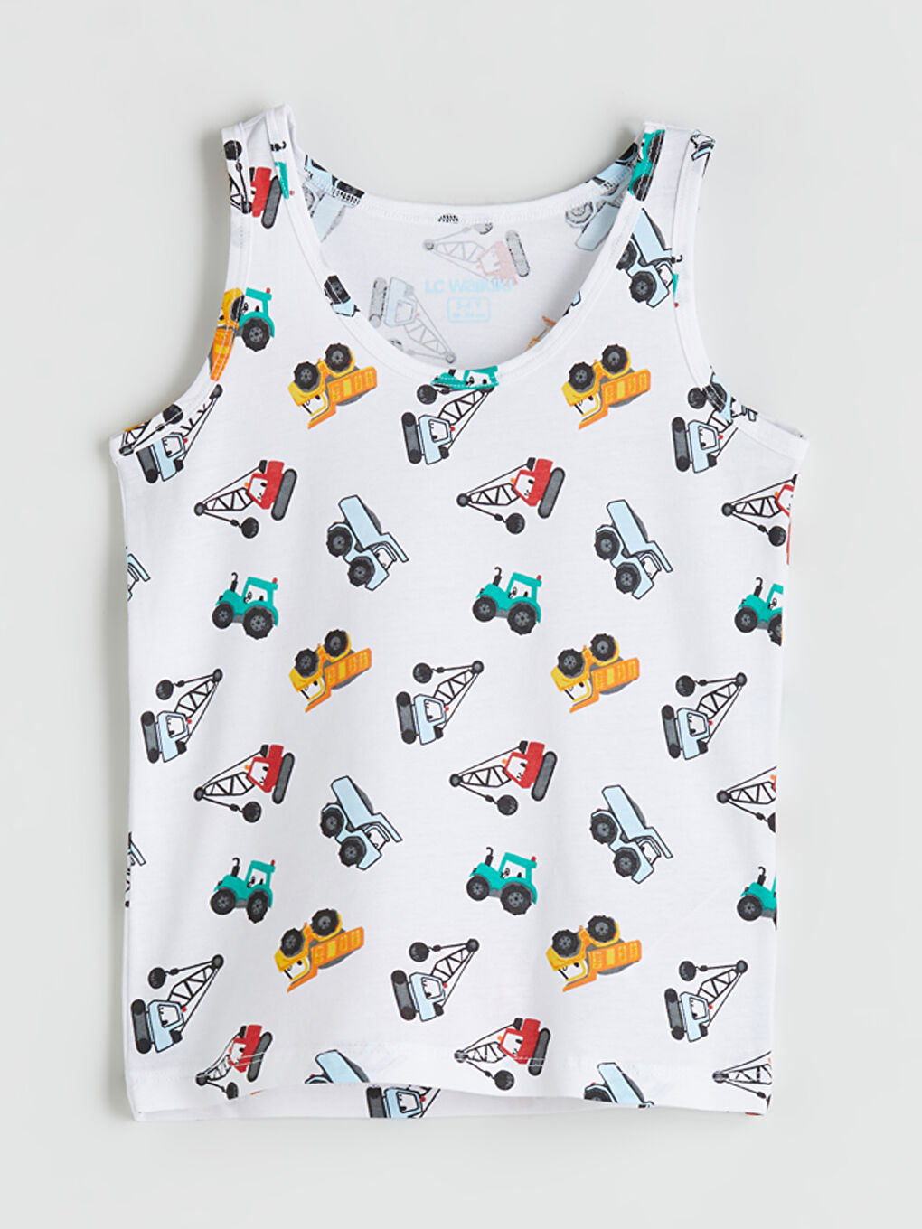 Beyaz Baskılı Erkek Çocuk Atlet