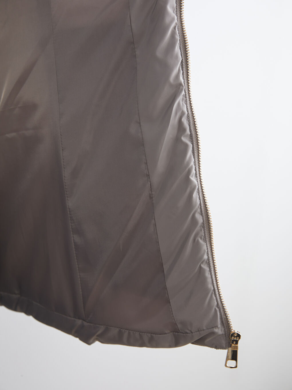 Kahverengi Kürklü Kapüşonlu Kadın Şişme Mont-2