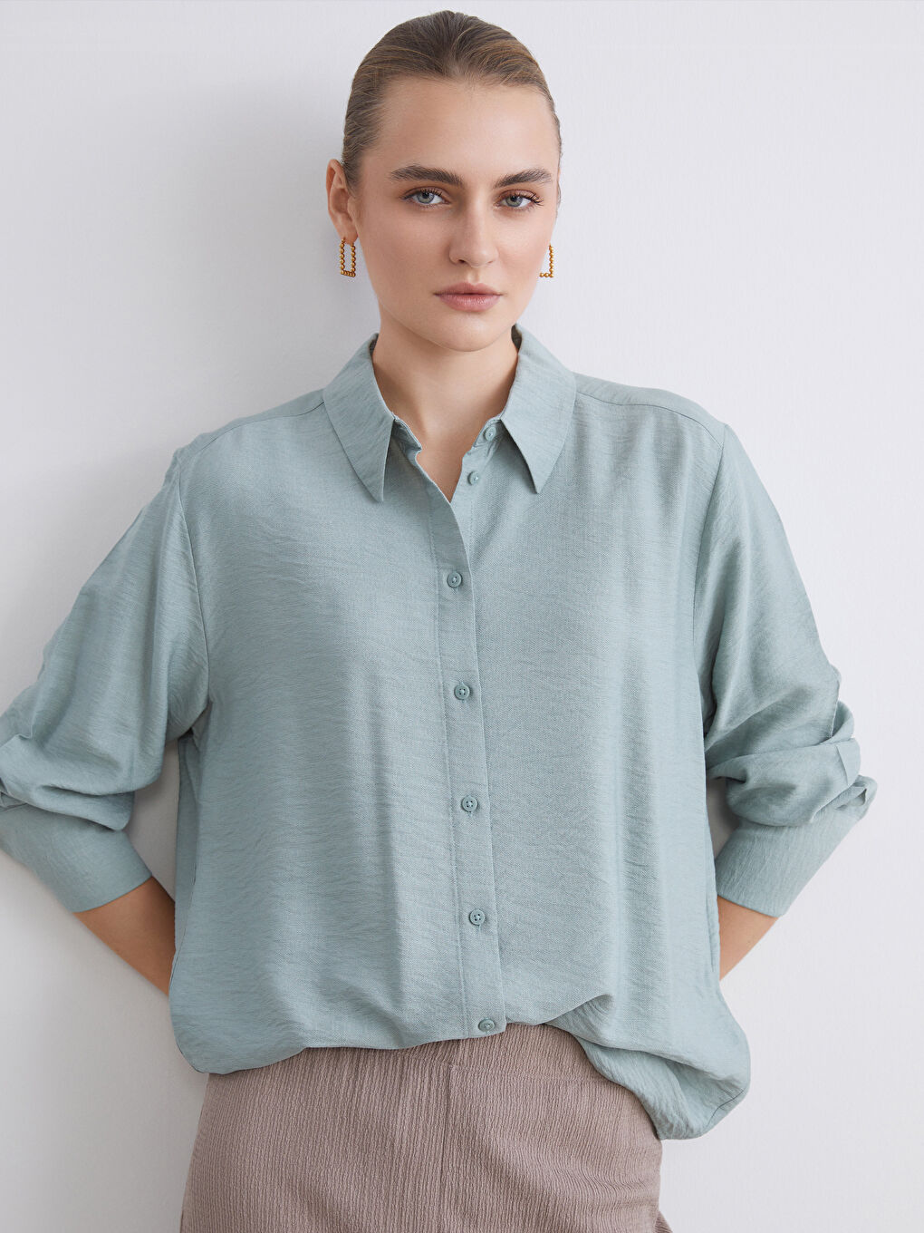 LCWAIKIKI Classic Loose Fit Women's Shirt -W5BL07Z8-CRR